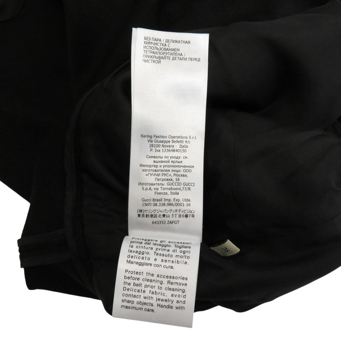 GUCCI 
ロゴ ベルト ハイネック ストライプ 
ハーフスリーブ ウール ワンピース