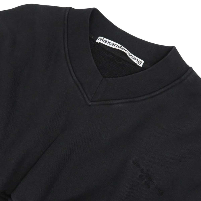 Alexander Wang 
Alexander Wang V-neck Cotton 
Logo Embroidery Cropped Sweatshirt