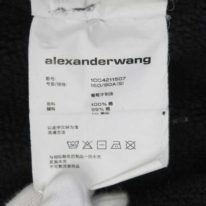 Alexander Wang 
Alexander Wang V-neck Cotton 
Logo Embroidery Cropped Sweatshirt