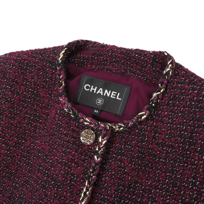 CHANEL 
22A ロゴ COCO CC ココボタン 
ココマーク ツイード ジャケット
