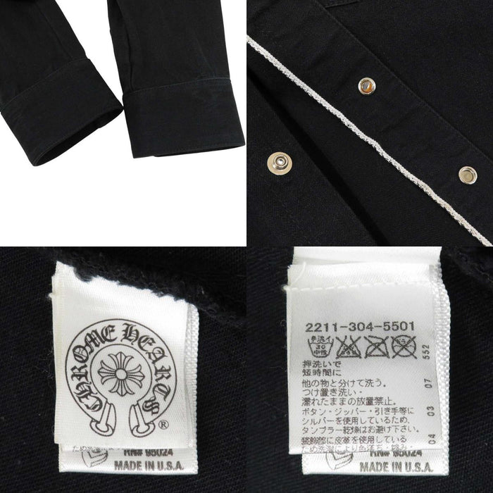 CHROME HEARTS 
JVP クロスボタン コットン レザー 
クロスパッチ デニム シャツ CHROME HEARTS -Authentic Pre-owned 長袖シャツ by TS Trading Co., Ltd.