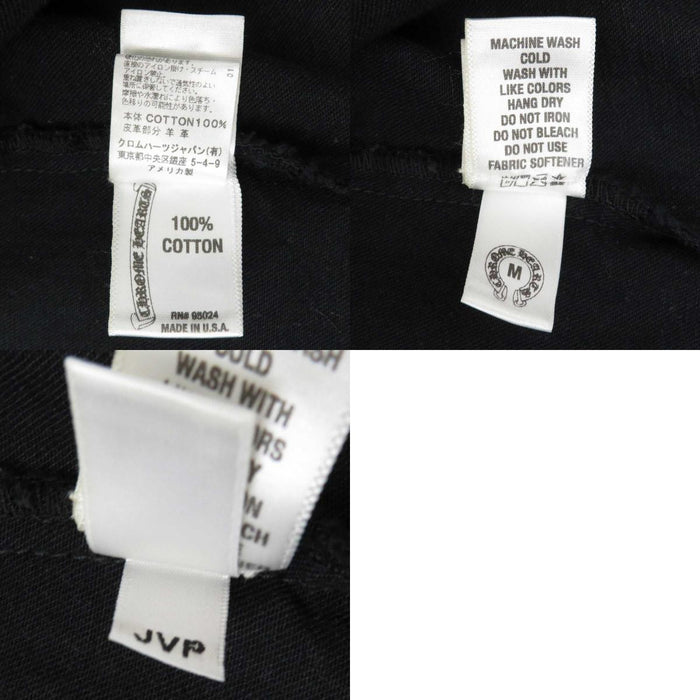 CHROME HEARTS 
JVP クロスボタン コットン レザー 
クロスパッチ デニム シャツ