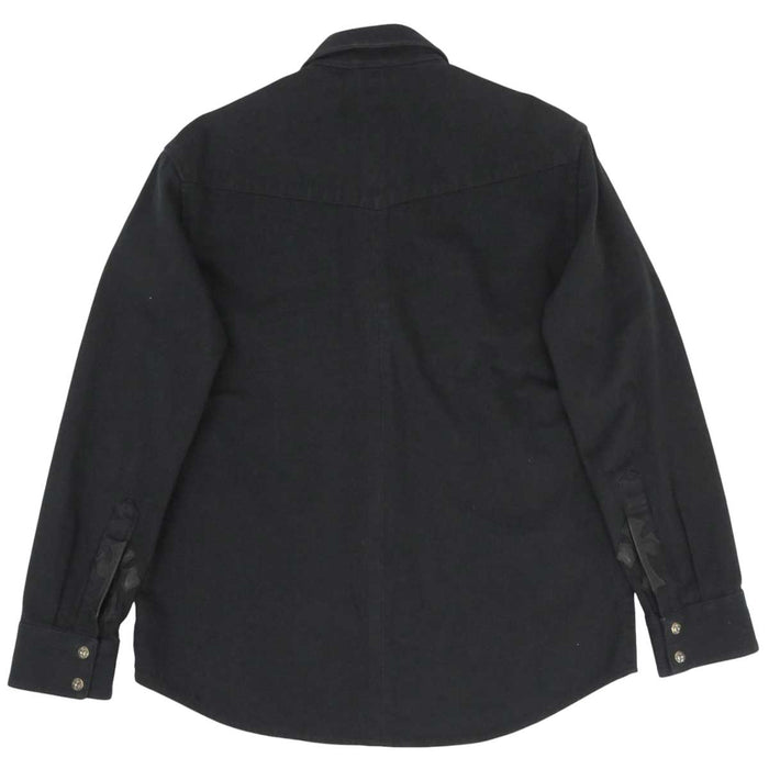 CHROME HEARTS 
JVP クロスボタン コットン レザー 
クロスパッチ デニム シャツ