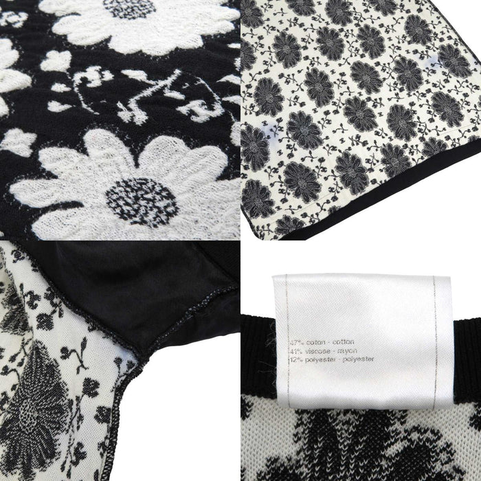 CHANEL 
COCO CC bottone fiore motivo totale misto cotone misto rayon 
marchio Coco abito a maniche corte