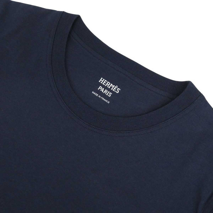 HERMES 
ロゴ H アッシュ エンブロイダリー 
モザイク 刺繍 パッチポケット ショートスリーブ Tシャツ