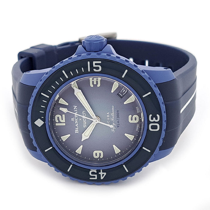 Blancpain 
ブランパン×スウォッチ フィフティ ファゾムス 
箱ギャラ付