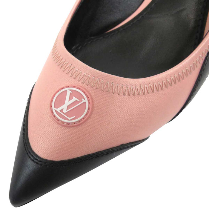 LOUIS VUITTON 
LVサークル ロゴ サテン 
アークライトライン スリングバック パンプス