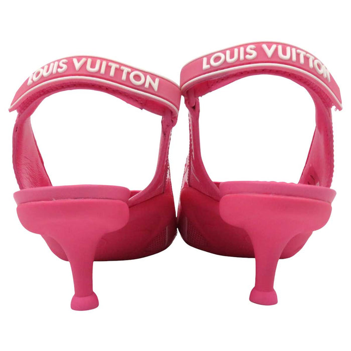 LOUIS VUITTON 
LVサークル レザー パテント 
アークライトライン スリングバック パンプス