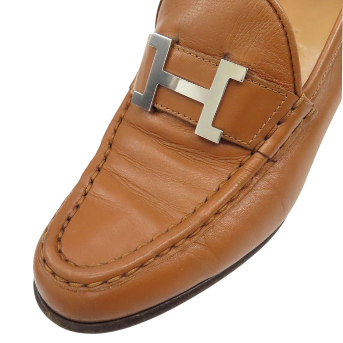 HERMES 
H アッシュ レザー 
コンスタンス ローファー