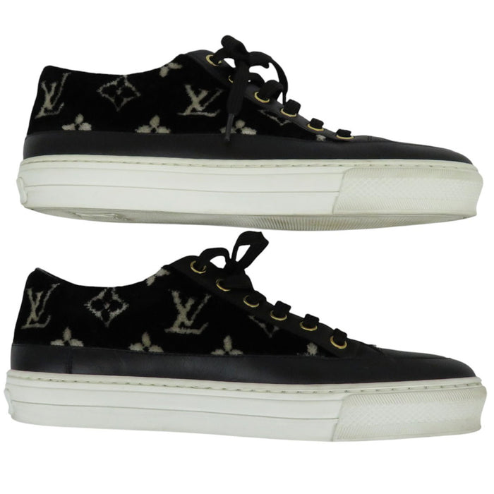 LOUIS VUITTON 
LV ロゴ ベロア ローカット 
ステラー ライン スニーカー 
モノグラム