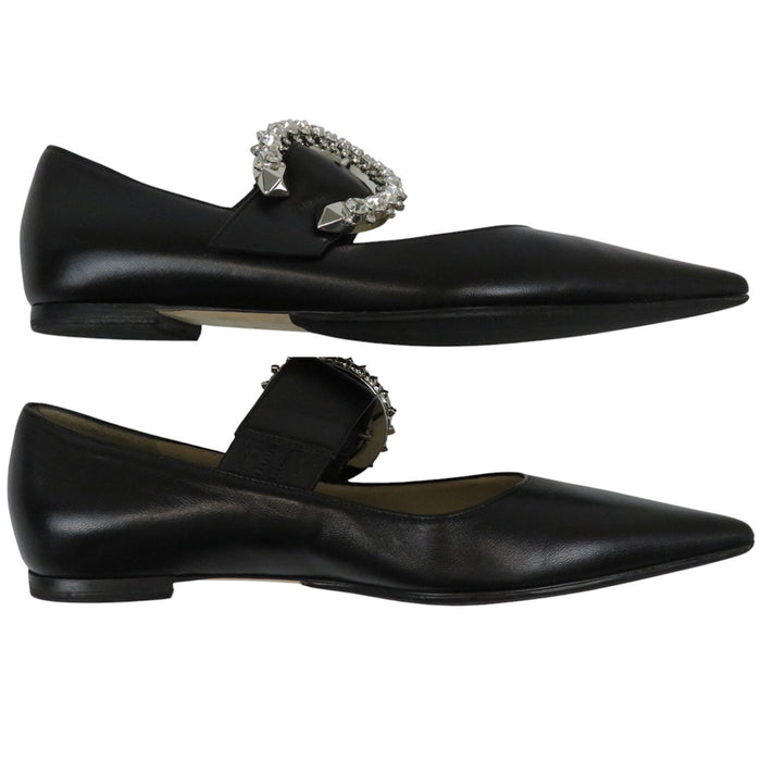 JIMMY CHOO 
メリージェーン ビジュー 
メルヴァ バレリーナ フラット パンプス