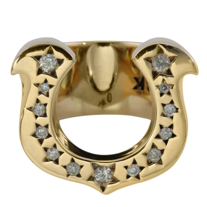 FILET MIGNON 
T-H.S BAGUE en or jaune 
8K FER À CHEVAL BAGUE DIAMANT TAILLE ÉPAISSE