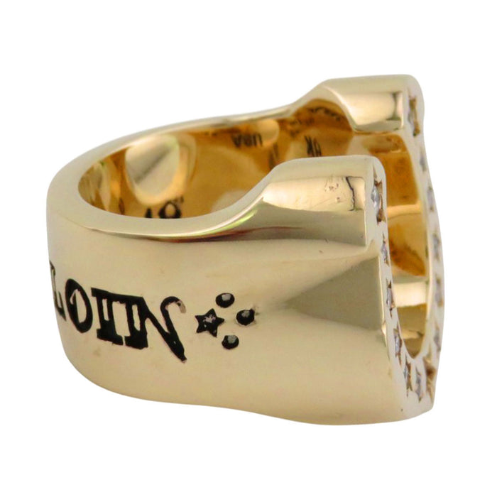 FILET MIGNON 
T-H.S BAGUE en or jaune 
8K FER À CHEVAL BAGUE DIAMANT TAILLE ÉPAISSE