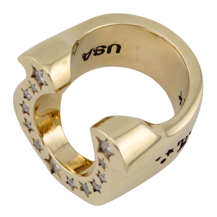 FILET MIGNON 
T-H.S BAGUE en or jaune 
8K FER À CHEVAL BAGUE DIAMANT TAILLE ÉPAISSE