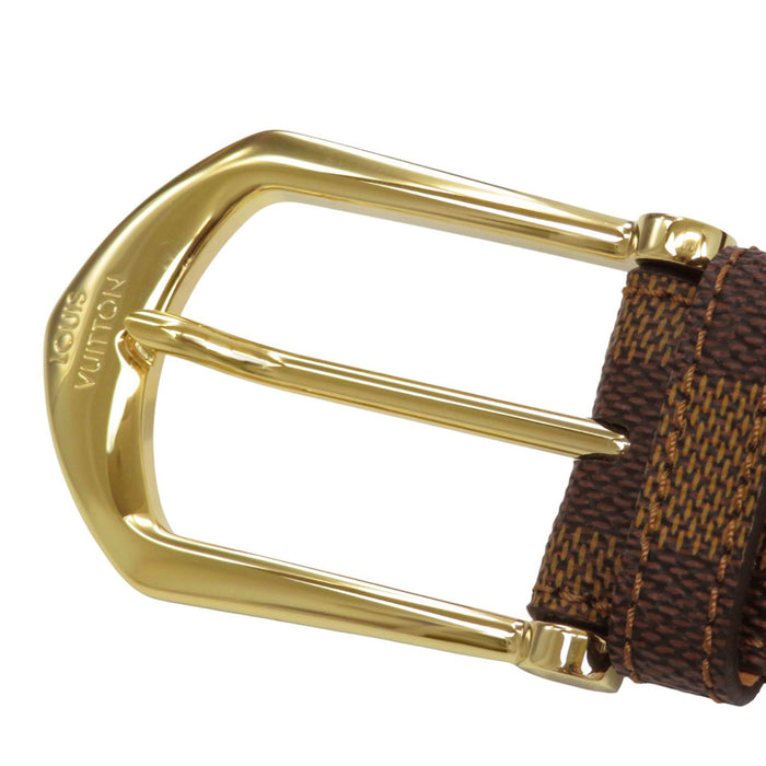 LOUIS VUITTON 
LV logo cuir 
ceinture rivetée Damier