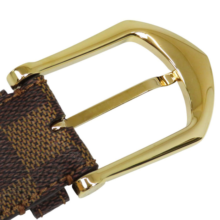 LOUIS VUITTON 
LV logo cuir 
ceinture rivetée Damier