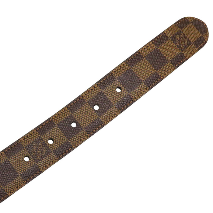 LOUIS VUITTON 
LV logo cuir 
ceinture rivetée Damier