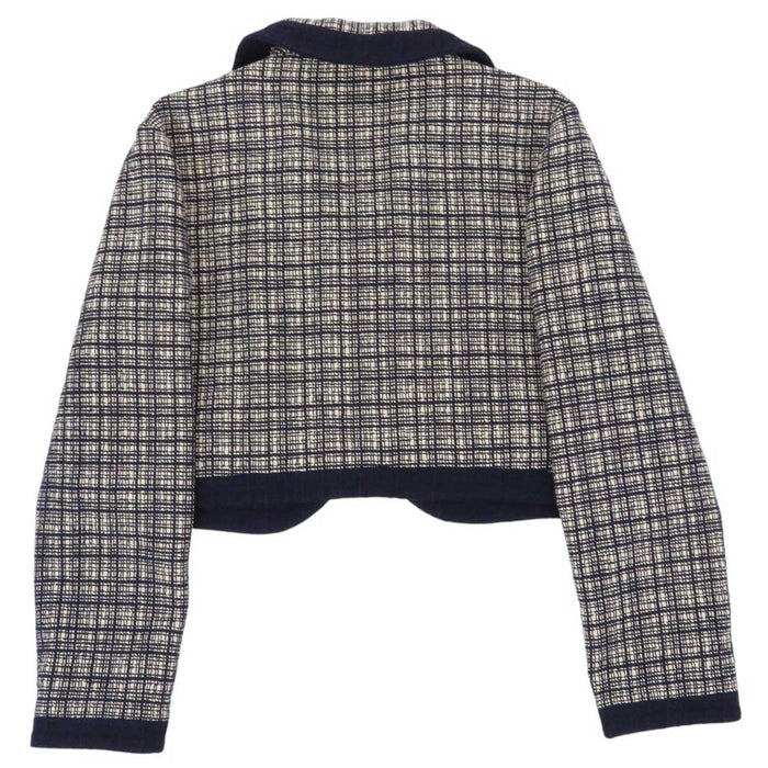 GUCCI 
ブローチ ステンカラー コットン シルク 
ツイード ショートジャケット