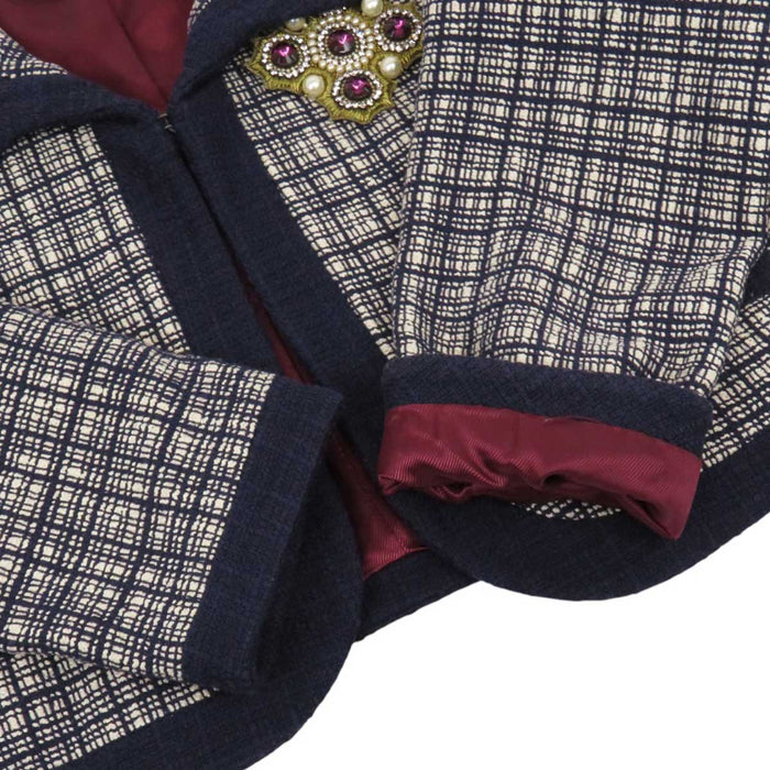 GUCCI 
ブローチ ステンカラー コットン シルク 
ツイード ショートジャケット