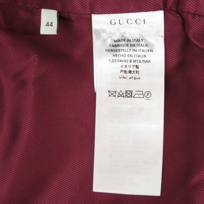 GUCCI 
ブローチ ステンカラー コットン シルク 
ツイード ショートジャケット