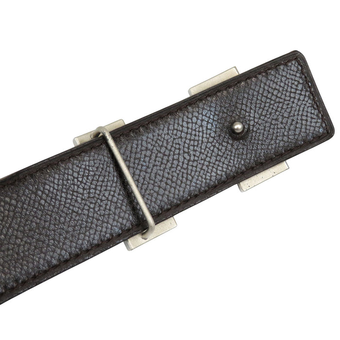 HERMES 
H アッシュ ロゴ シルバーカラー金具 □G刻印 レザー 32mm 
H マルトレ リバーシブル ベルト