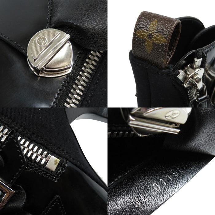 LOUIS VUITTON 
LV ロゴ パテントレザー ハイヒール 
ジャネット ライン アンクルブーツ 
モノグラム