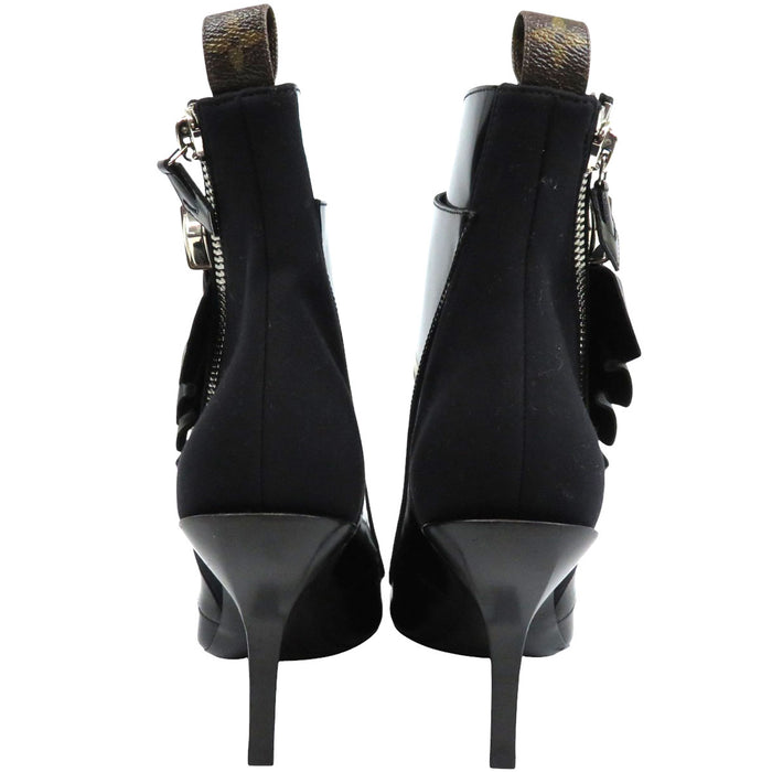 LOUIS VUITTON 
LV ロゴ パテントレザー ハイヒール 
ジャネット ライン アンクルブーツ 
モノグラム