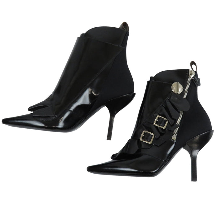 LOUIS VUITTON 
LV ロゴ パテントレザー ハイヒール 
ジャネット ライン アンクルブーツ 
モノグラム