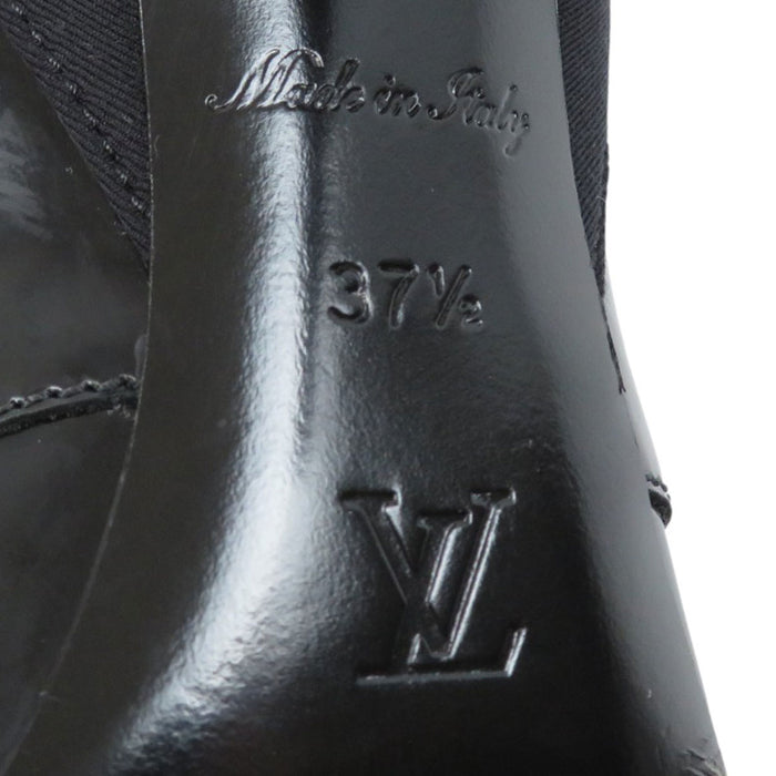 LOUIS VUITTON 
LV ロゴ パテントレザー ハイヒール 
ジャネット ライン アンクルブーツ 
モノグラム