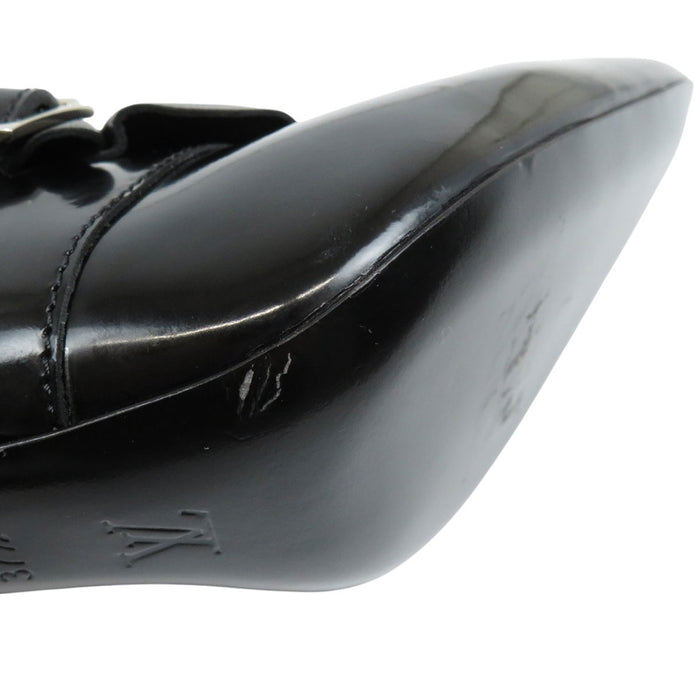 LOUIS VUITTON 
LV ロゴ パテントレザー ハイヒール 
ジャネット ライン アンクルブーツ 
モノグラム