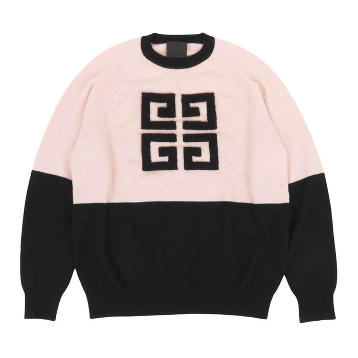GIVENCHY 
バイカラー 
ロゴ カシミヤ ロングスリーブ ニット
