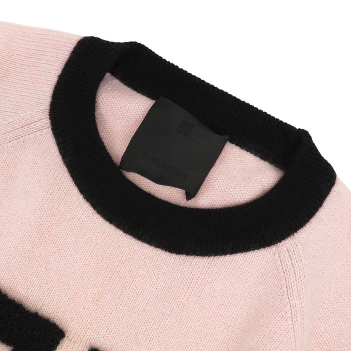 GIVENCHY 
バイカラー 
ロゴ カシミヤ ロングスリーブ ニット