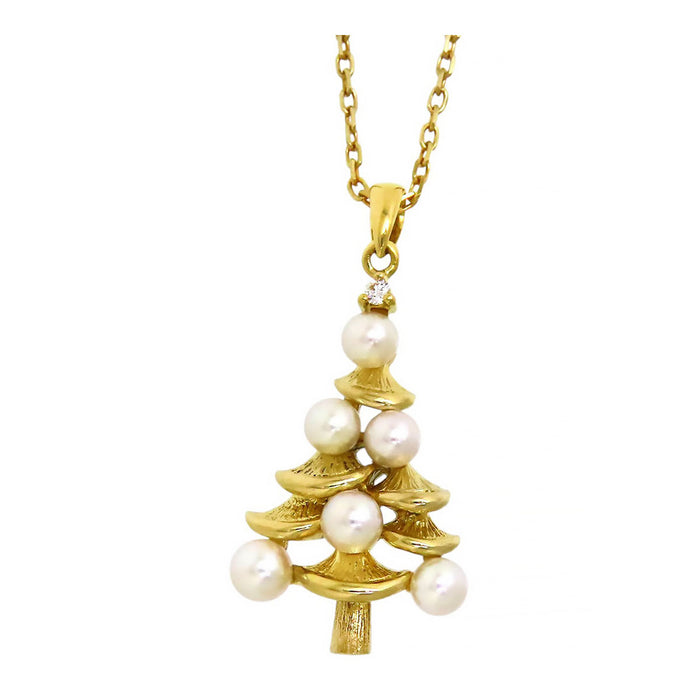 MIKIMOTO 
Christmas Tree Motif Necklace