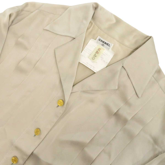 CHANEL 
COCO CC ココボタン ロゴ 
ココマーク シルク ブラウス