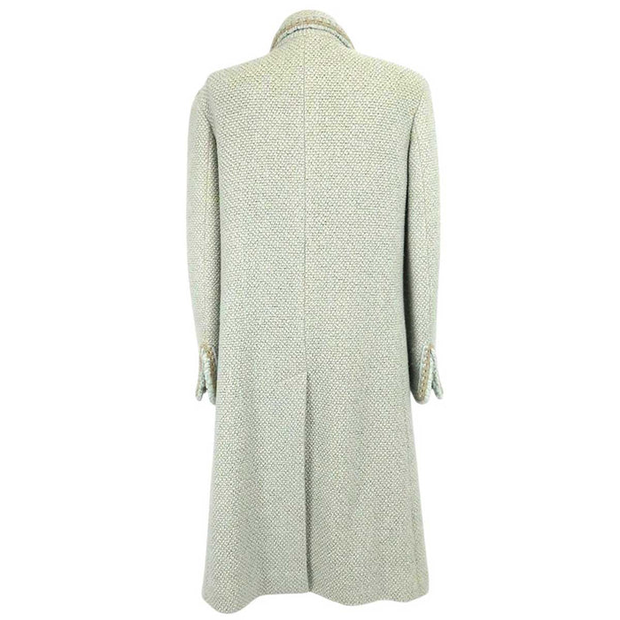 CHANEL 
00A COCO CC ロゴ ウール シルク 
ココマーク ミックス ツイード ロングコート