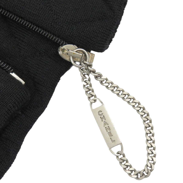 CHANEL 
COCO CC logo matelassé 05A laine chaîne col en V 
veste zippée sans col avec logo Coco