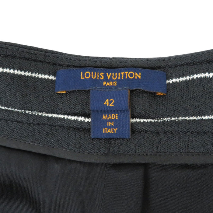 LOUIS VUITTON 
LV ポリエステル混 ウール混 
ストライプ ワイド パンツ