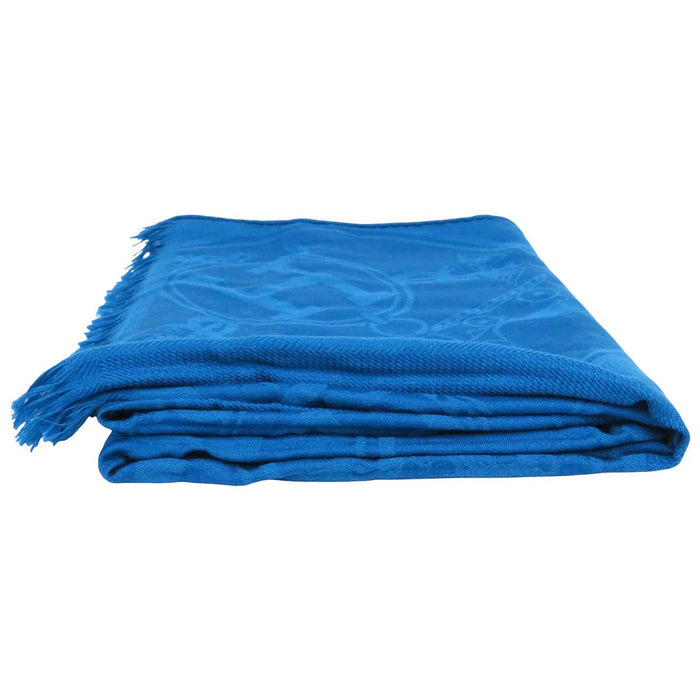 HERMES 
H アッシュ ロゴ カシミヤ シルク混 カシシル フリンジ 
ニュー リブリス ストール