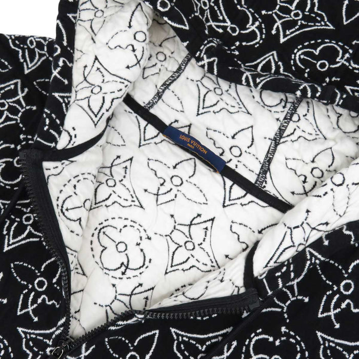 LOUIS VUITTON 
Felpa con cappuccio con zip Monogramma collaborazione NBA con logo LV a motivo completo RM212M DM0 HLY12W