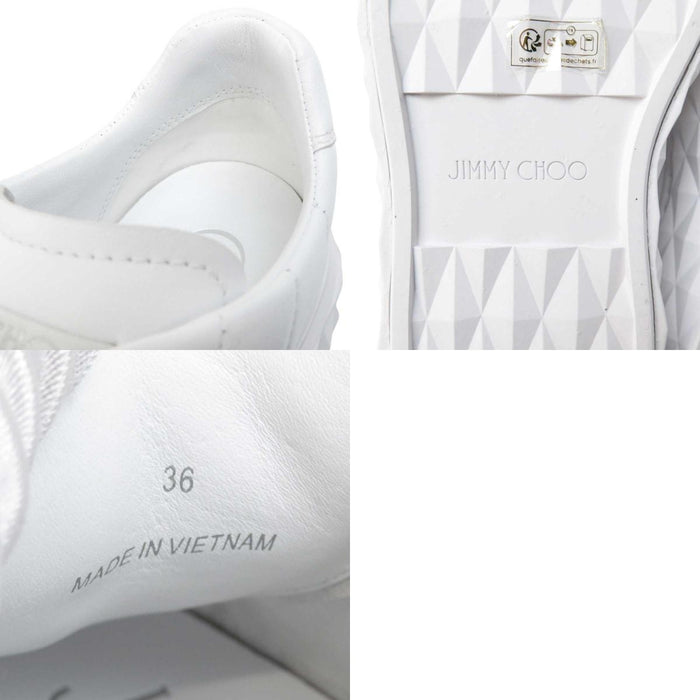 JIMMY CHOO 
レザー プラットフォーム ローカット ロゴ 
ダイヤモンド ライト マキシ F スニーカー