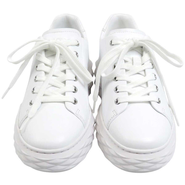 JIMMY CHOO 
レザー プラットフォーム ローカット ロゴ 
ダイヤモンド ライト マキシ F スニーカー