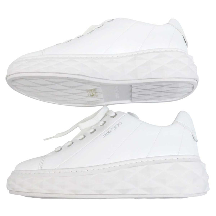 JIMMY CHOO 
レザー プラットフォーム ローカット ロゴ 
ダイヤモンド ライト マキシ F スニーカー