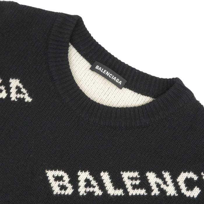 BALENCIAGA 
総柄 キャメル混 ウール混 
オールオーバーロゴ ニット