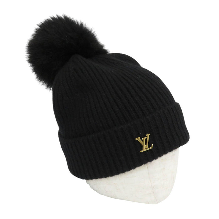 LOUIS VUITTON 
LV ロゴ フォックス ファー 
カシミヤ ニットキャップ