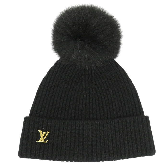LOUIS VUITTON 
LV ロゴ フォックス ファー 
カシミヤ ニットキャップ