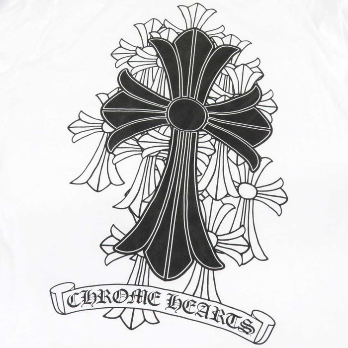CHROME HEARTS 
CH Étiquette Scroll Logo Coton 
T-shirt à manches longues imprimé dos Croix du cimetière