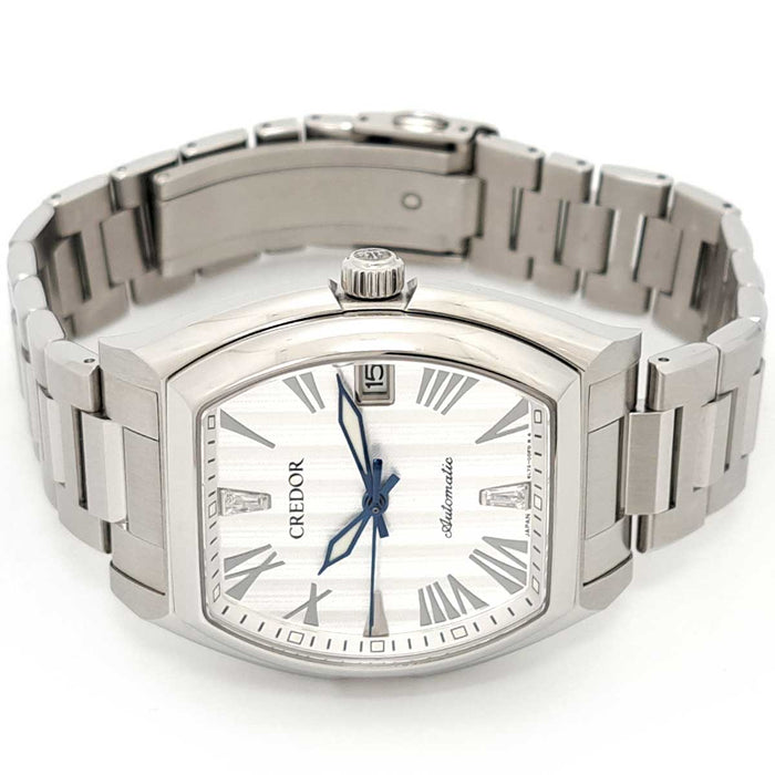 SEIKO 
クレドール 45周年記念 トノー 2Pダイヤ 
箱付