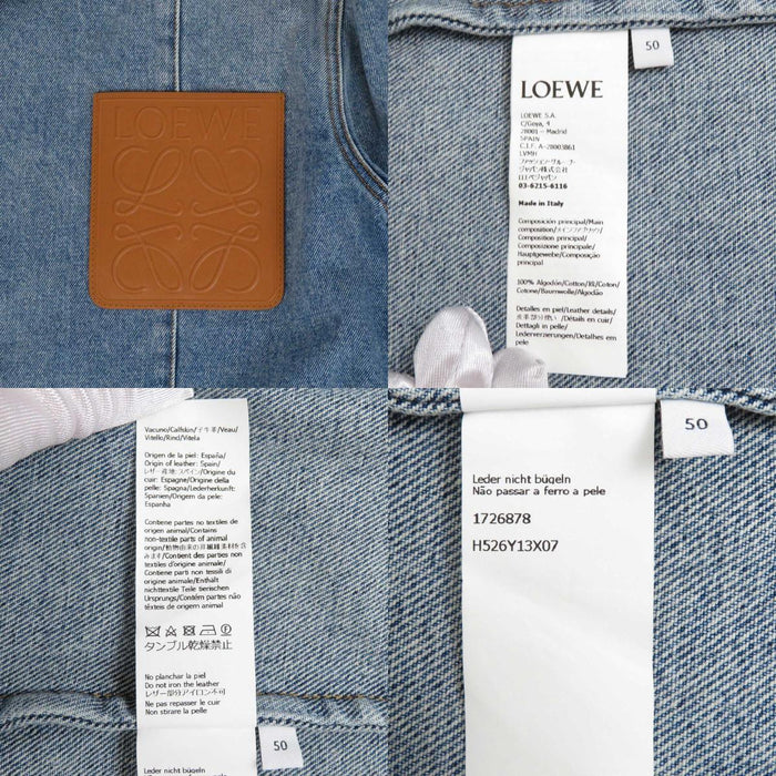 LOEWE 
ロゴ コットン 
アナグラム レザーパッチ デニムジャケット