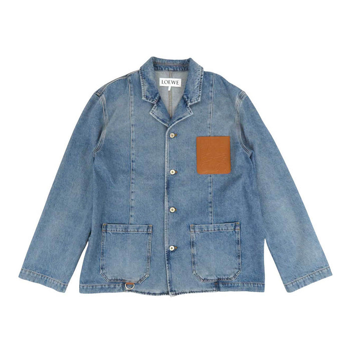 LOEWE 
ロゴ コットン 
アナグラム レザーパッチ デニムジャケット