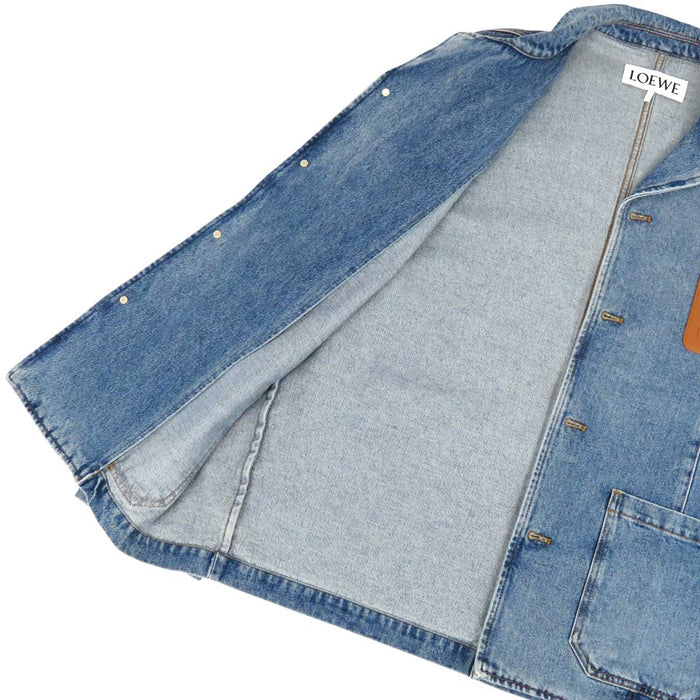 LOEWE 
ロゴ コットン 
アナグラム レザーパッチ デニムジャケット